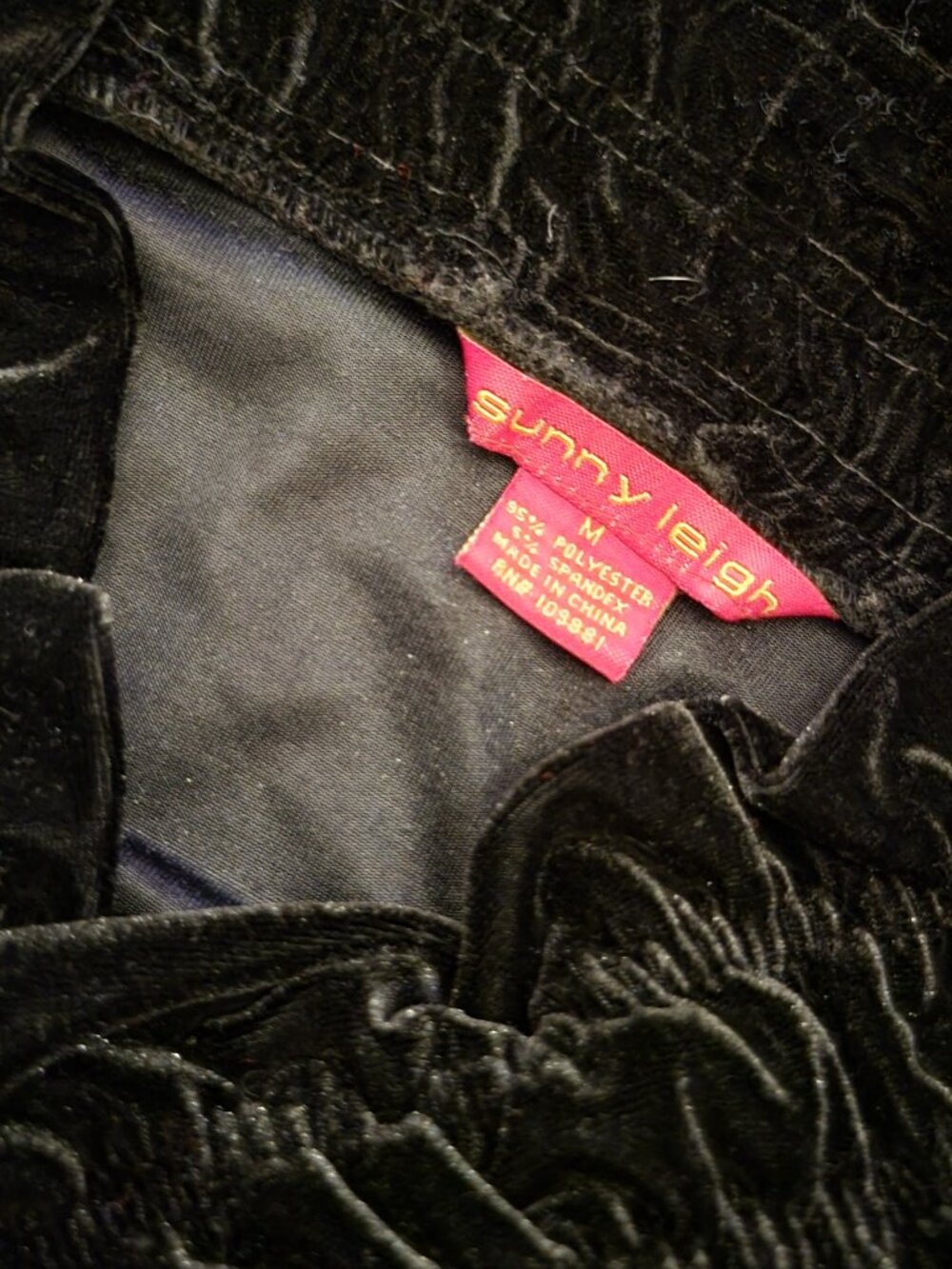 Black Ruffle Velvet Cardigan - Picture 2 of 5